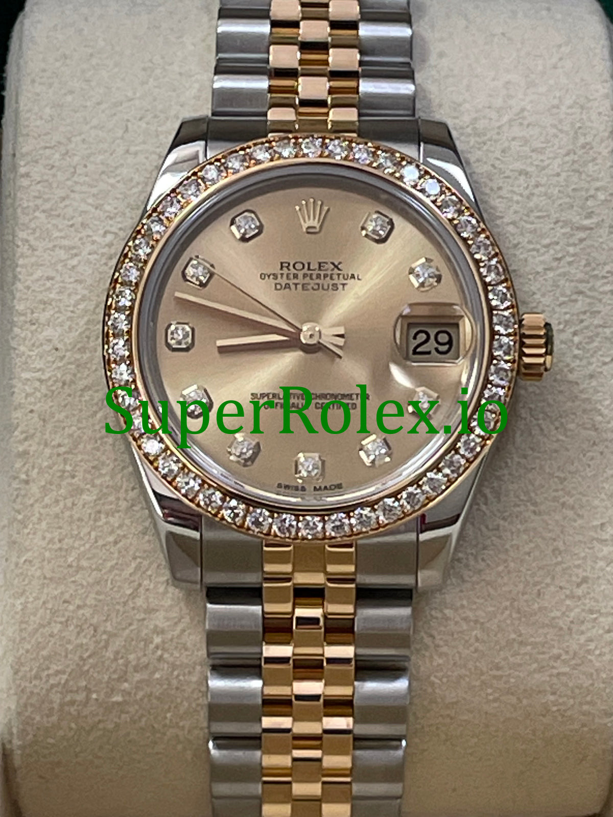 Datejust 31 Steel and Yellow Gold Champagne Diamond Dial Ref.178383
