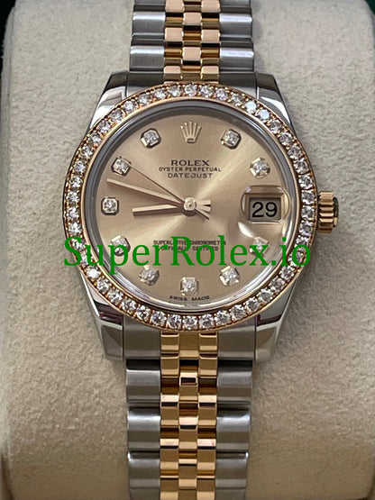 Datejust 31 Steel and Yellow Gold Champagne Diamond Dial Ref.178383