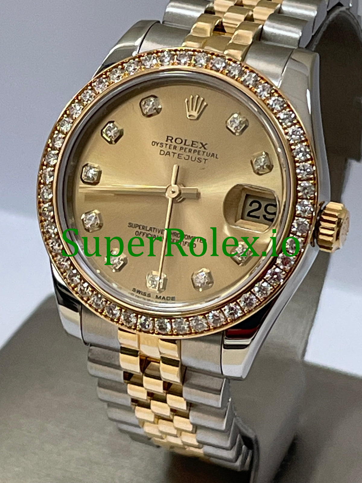 Datejust 31 Steel and Yellow Gold Champagne Diamond Dial Ref.178383