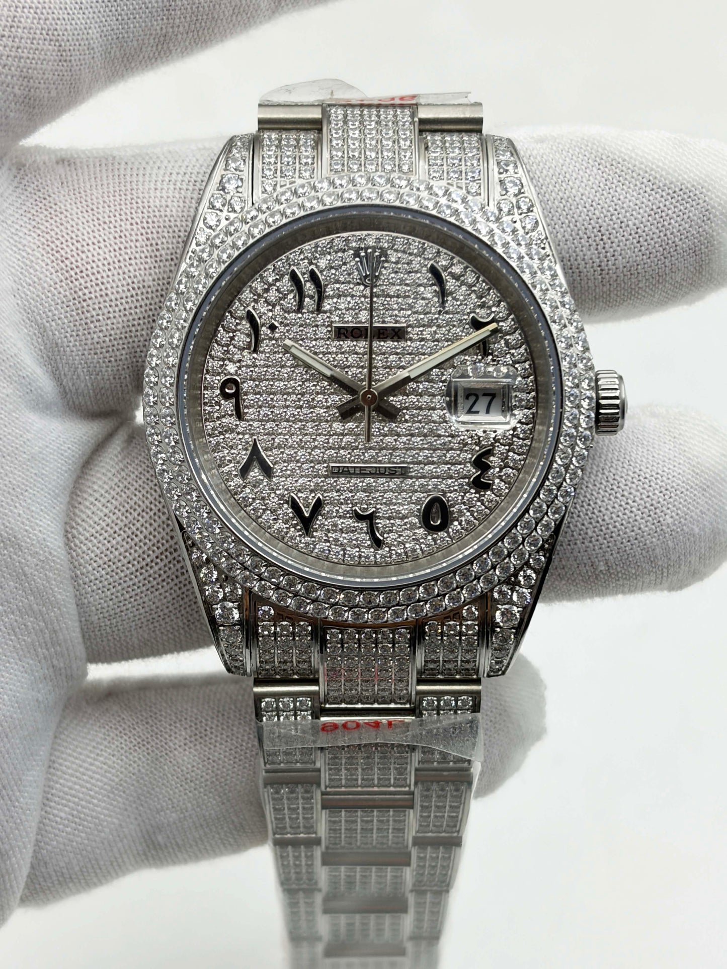 OYSTER PERPETUAL 41mm 904L SS MOISSANITE DIAMONDS BRACELET AND DIAL A2824 iced out