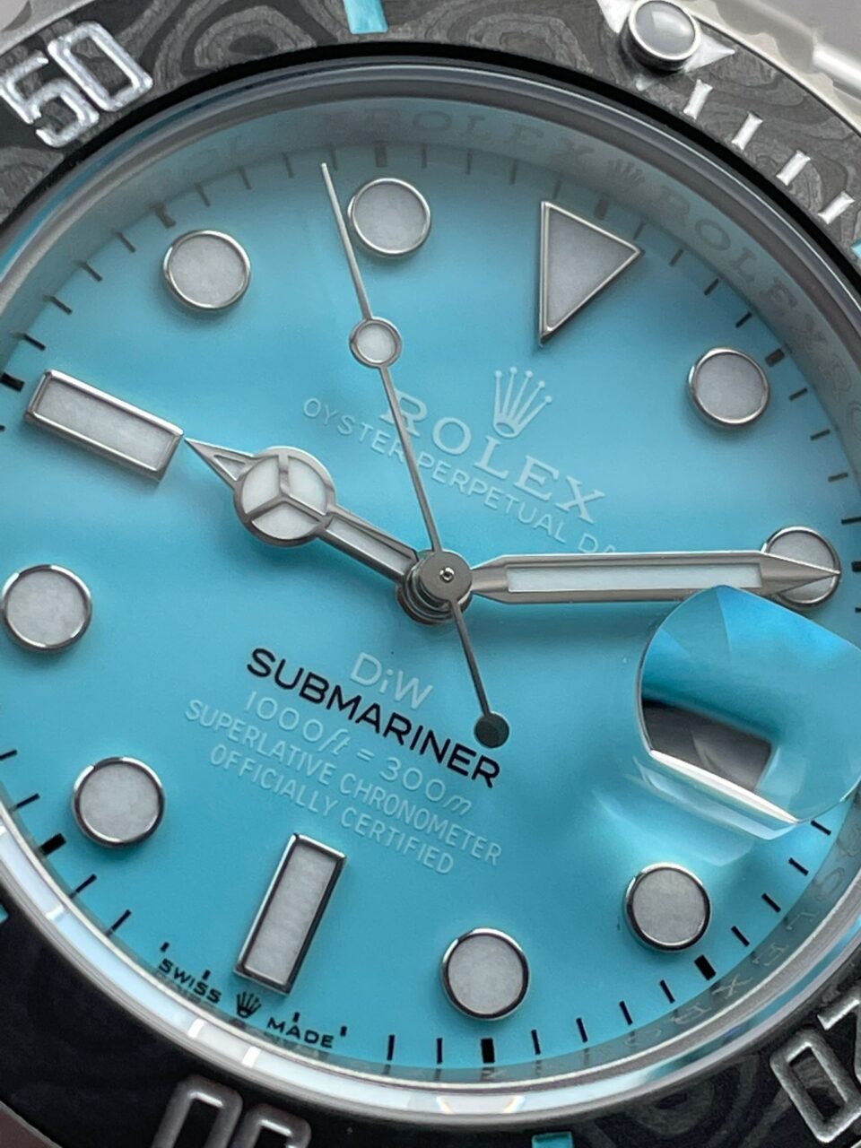DIWF FACTORY 1:1 Submariner Sandblasted Best Edition Carbon Bezel Tiffany Blue Dial Dial VR3135