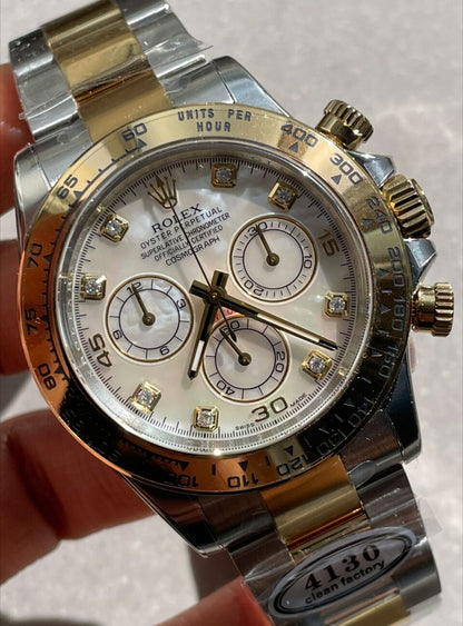 Clean Factory 1:1 Daytona 116503 Two Tone Yellow Gold Real MOP Diamond Dial SA4130