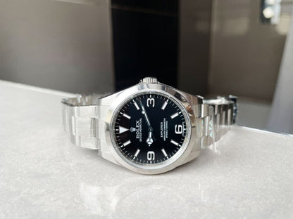 ARF Factory 1:1 EXPLORER I 214270 39mm black dial ss strap