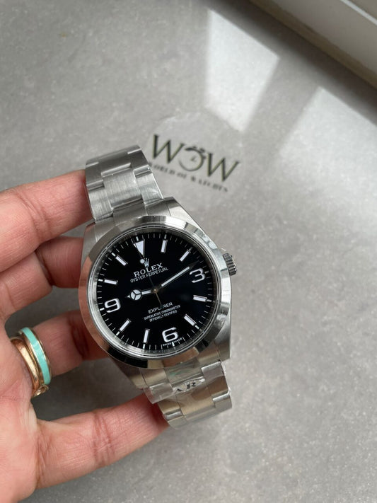 ARF Factory 1:1 EXPLORER I 214270 39mm black dial ss strap