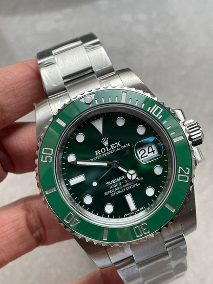 VSF FACTORY 1:1 HULK SUBMARINER 116610 LV BEST EDITION GREEN CERAMIC 904L STEEL VS3135