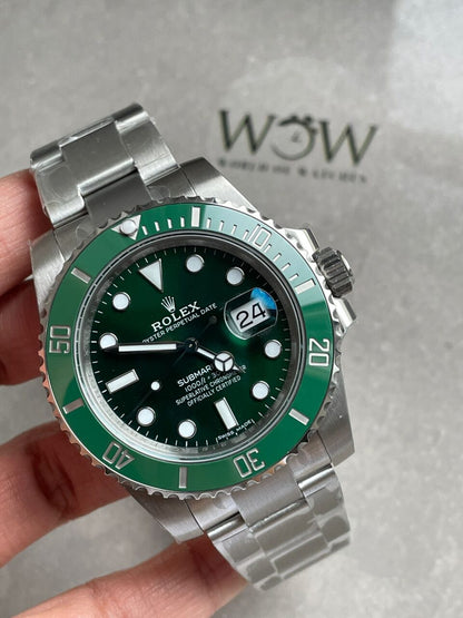 VSF FACTORY 1:1 HULK SUBMARINER 116610 LV BEST EDITION GREEN CERAMIC 904L STEEL VS3135