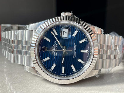 VSF Factory 1:1 Datejust 41mm 126334 904L SS Fluted Bezel Patterned Blue MOTIF Dial VS3235