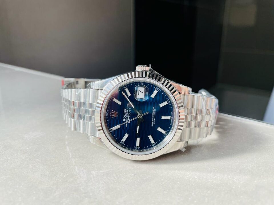 VSF Factory 1:1 Datejust 41mm 126334 904L SS Fluted Bezel Patterned Blue MOTIF Dial VS3235