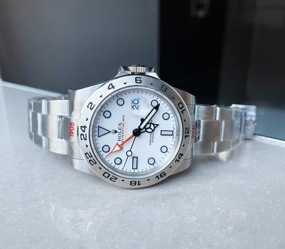 GMF Factory 1:1 EXPLORER II 42MM 216570 WHITE 904L SS BEST EDITION WHITE DIAL A3186