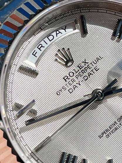 EWF Factory SS 1:1 Day Date II 228239 Best Edition White Textured Dial A3255