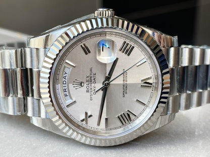 EWF Factory SS 1:1 Day Date II 228239 Best Edition White Textured Dial A3255