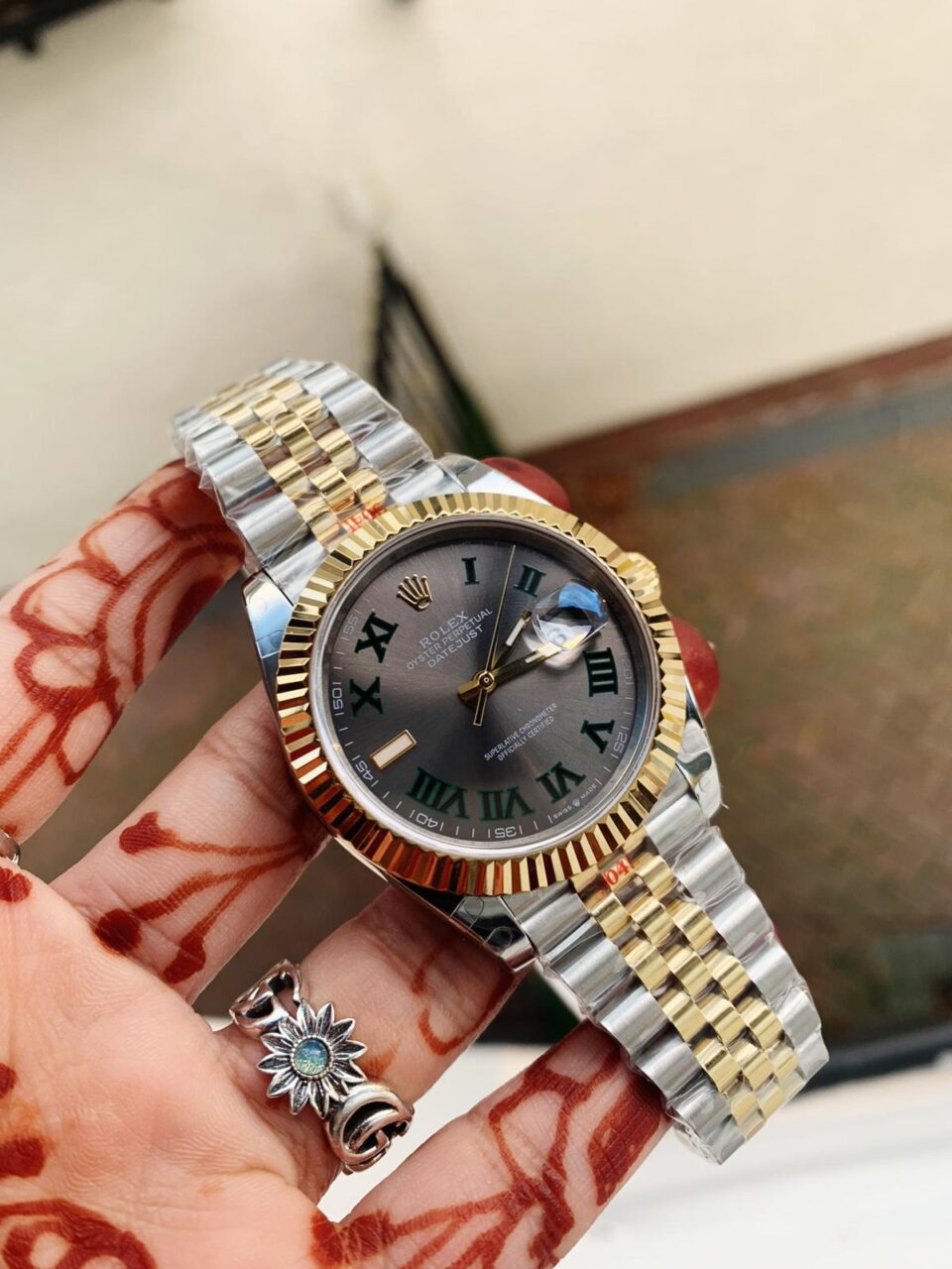 REF Factory 1:1 Best New DateJust 41 126334 SS/YG Edition Gray Dial Green Roman Markers A3235