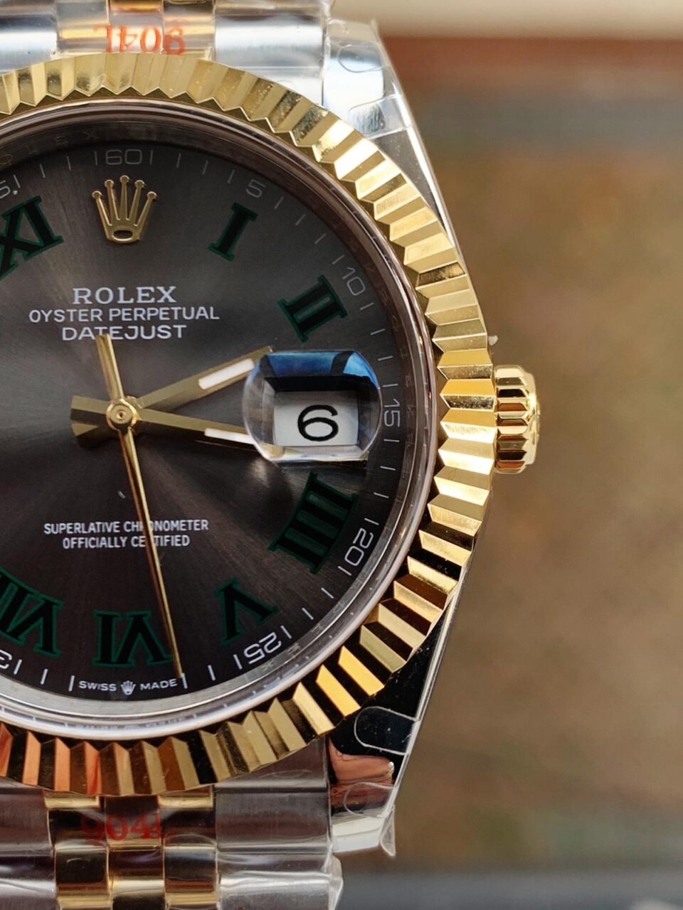 REF Factory 1:1 Best New DateJust 41 126334 SS/YG Edition Gray Dial Green Roman Markers A3235
