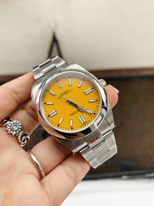EW FACTORY 1:1 OYSTER PERPETUAL YELLOW DIAL 41MM Asian A3230