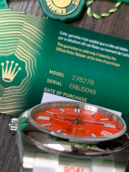 EW FACTORY 1:1 OYSTER PERPETUAL CORAL RED DIAL 41MM Asian A3230
