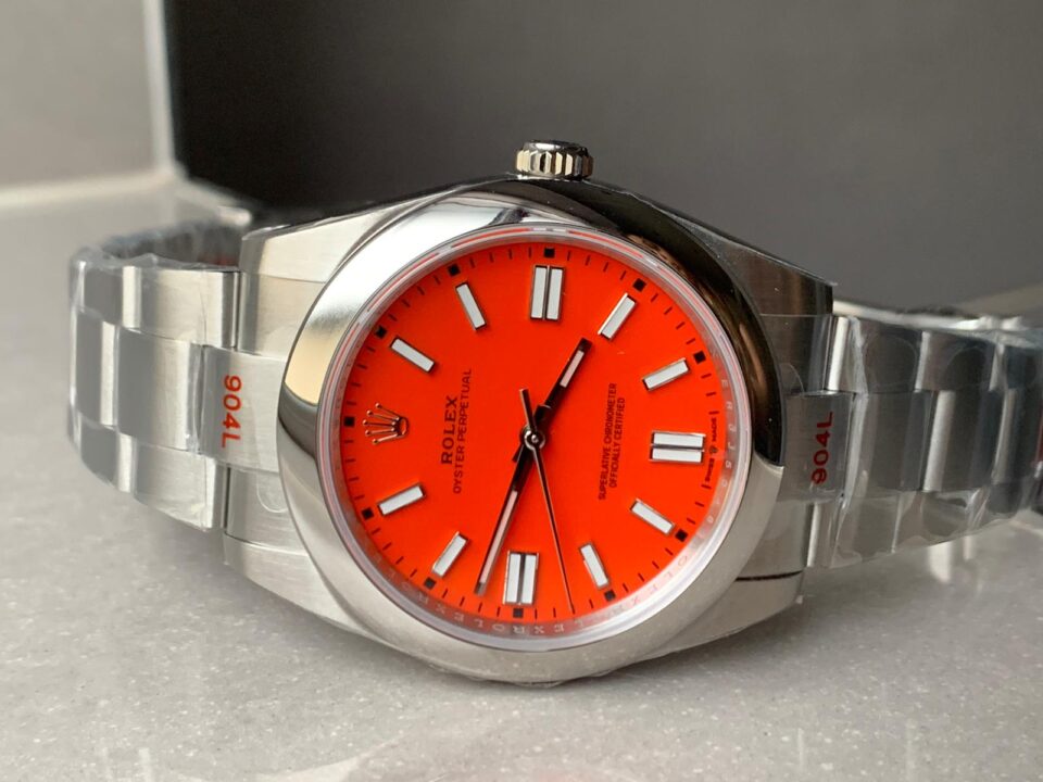 EW FACTORY 1:1 OYSTER PERPETUAL CORAL RED DIAL 41MM Asian A3230