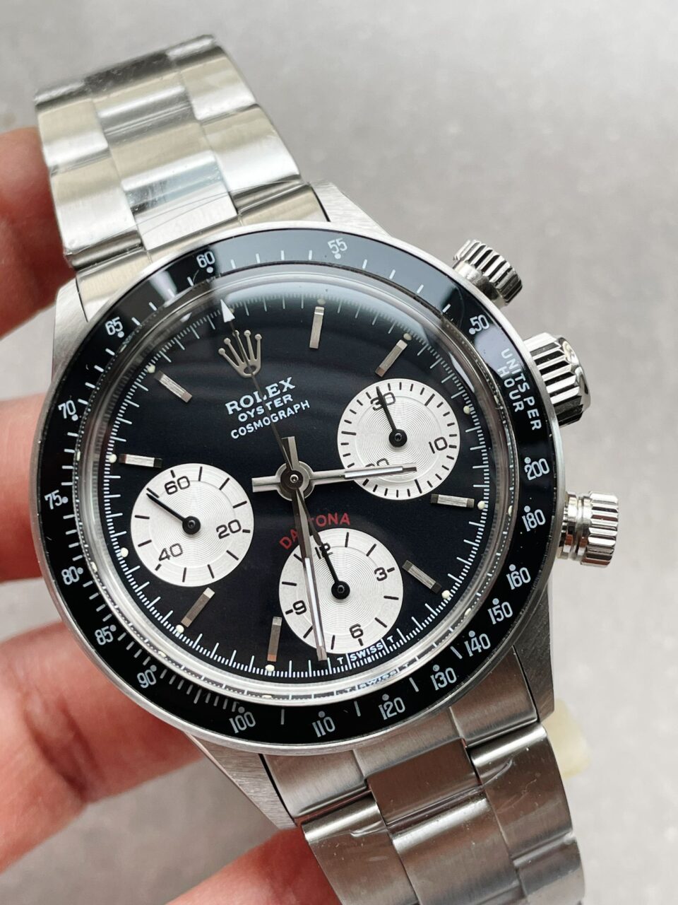 VINTAGE Daytona 6263 SS Black Dial 2 on Bracelet Venus 75