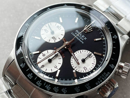 VINTAGE Daytona 6263 SS Black Dial 2 on Bracelet Venus 75