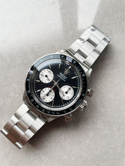 VINTAGE Daytona 6263 SS Black Dial 2 on Bracelet Venus 75