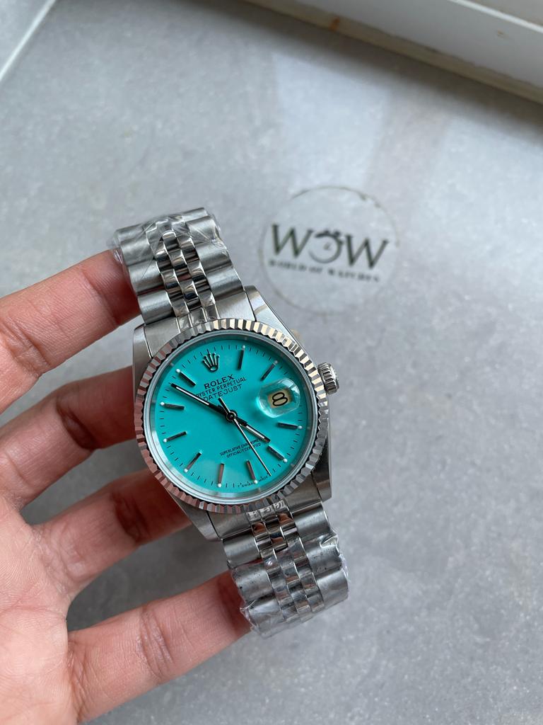 KING 1:1 DATEJUST 36mm 16233 FLUTED BEZEL BEST EDITION 904L STEEL TIFFANY BLUE DIAL A2825