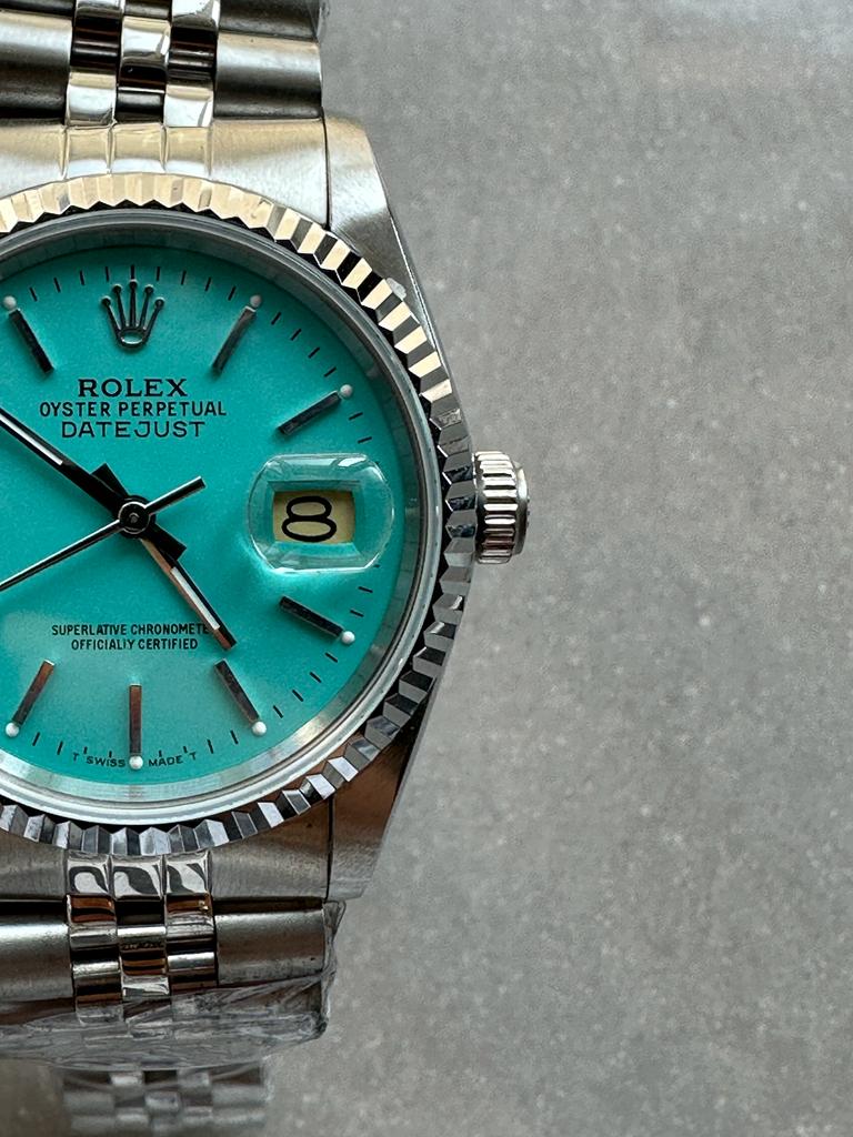 KING Factory 1:1 DATEJUST 36mm 16233 FLUTED BEZEL BEST EDITION 904L STEEL TIFFANY BLUE DIAL ON A2825
