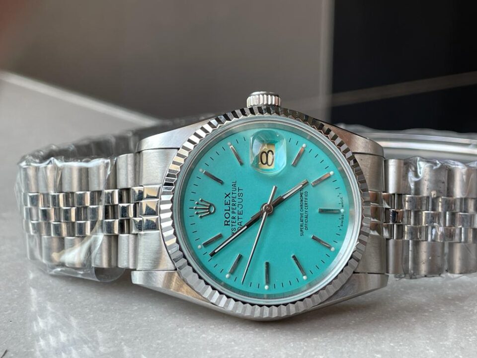 KING 1:1 DATEJUST 36mm 16233 FLUTED BEZEL BEST EDITION 904L STEEL TIFFANY BLUE DIAL A2825