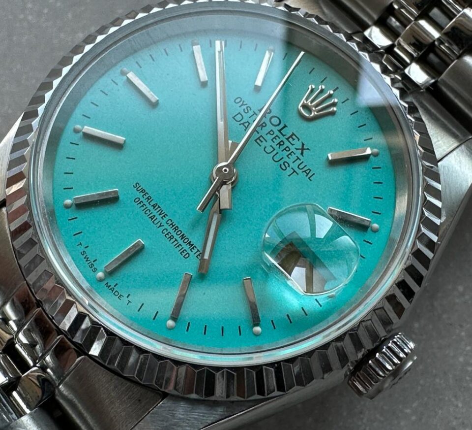 KING Factory 1:1 DATEJUST 36mm 16233 FLUTED BEZEL BEST EDITION 904L STEEL TIFFANY BLUE DIAL ON A2825