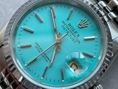 KING 1:1 DATEJUST 36mm 16233 FLUTED BEZEL BEST EDITION 904L STEEL TIFFANY BLUE DIAL A2825