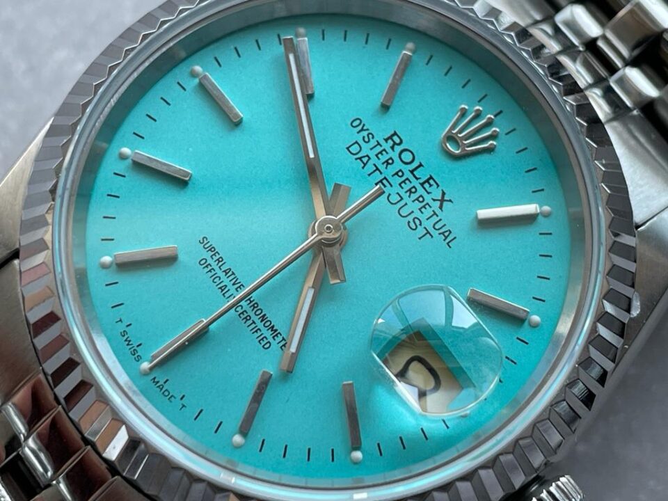KING Factory 1:1 DATEJUST 36mm 16233 FLUTED BEZEL BEST EDITION 904L STEEL TIFFANY BLUE DIAL ON A2825