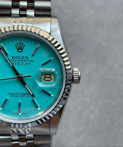 KING 1:1 DATEJUST 36mm 16233 FLUTED BEZEL BEST EDITION 904L STEEL TIFFANY BLUE DIAL A2825