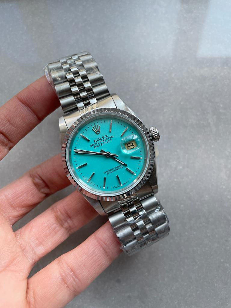 KING 1:1 DATEJUST 36mm 16233 FLUTED BEZEL BEST EDITION 904L STEEL TIFFANY BLUE DIAL A2825
