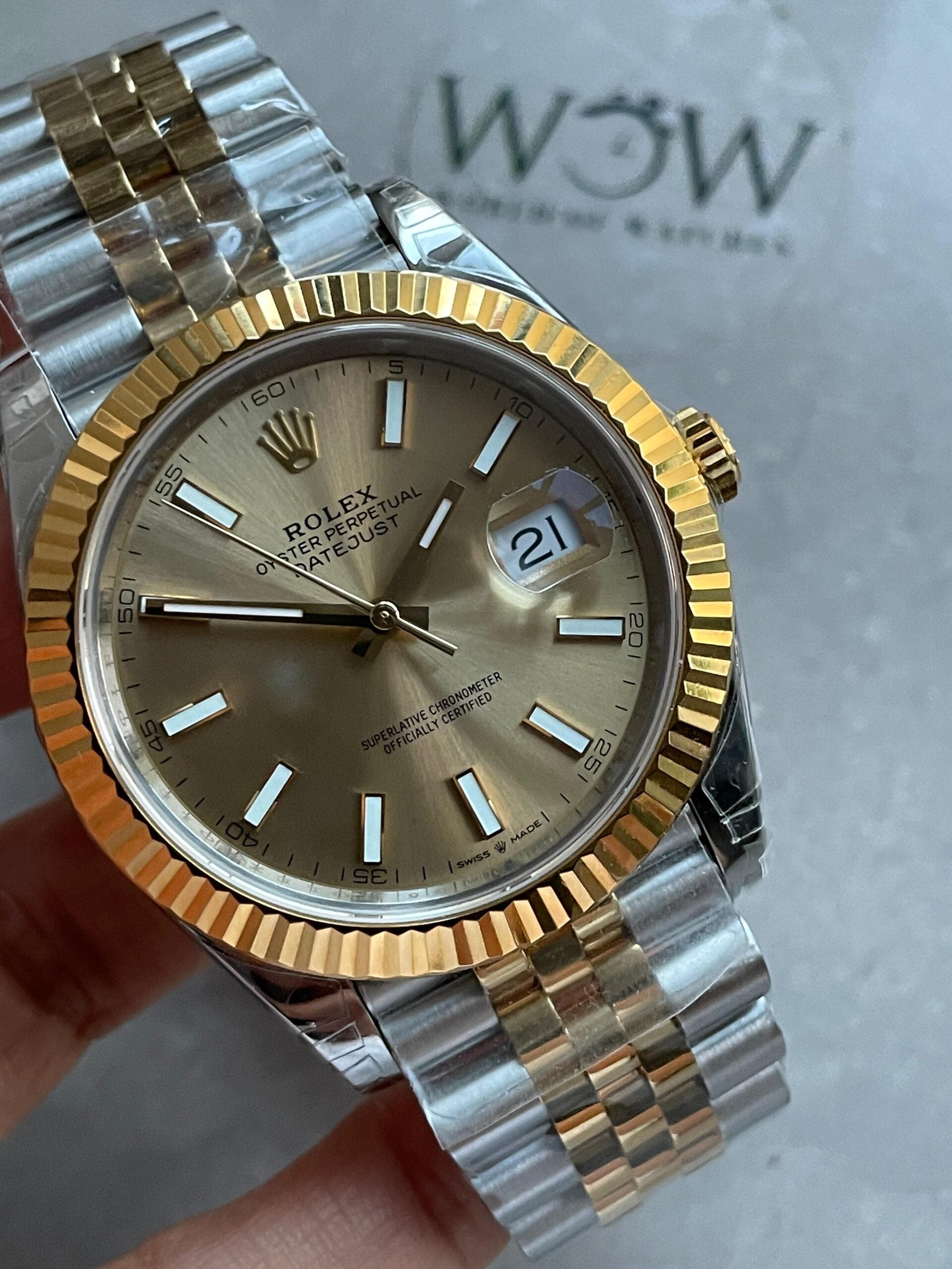 VSF Factory 1:1 Datejust 41mm 126333 904L YG/SS Fluted Bezel Gold Dial on VS3235