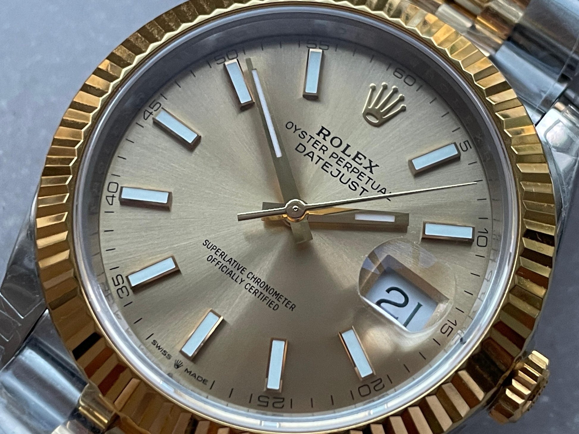 VSF Factory 1:1 Datejust 41mm 126333 904L YG/SS Fluted Bezel Gold Dial on VS3235