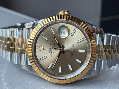 VSF Factory 1:1 Datejust 41mm 126333 904L YG/SS Fluted Bezel Gold Dial on VS3235