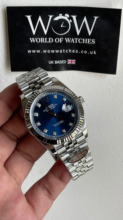 Clean Factory Datejust 41mm 126334 904L SS Fluted Bezel Blue Dial VR3235
