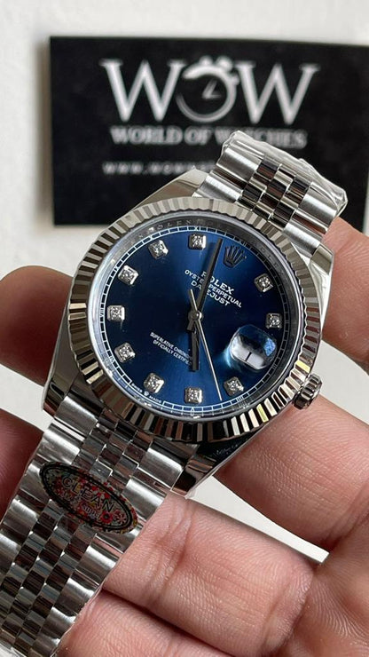 Clean Factory Datejust 41mm 126334 904L SS Fluted Bezel Blue Dial VR3235