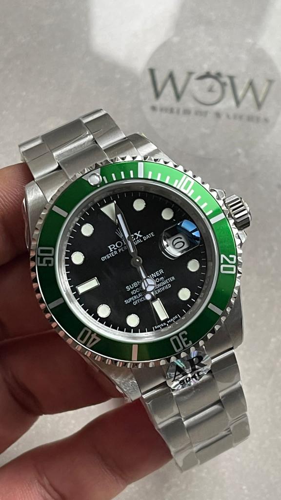 ARF FACTORY 1:1 Submariner 'Kermit' 16610LV 904L SS Black Dial SH3135
