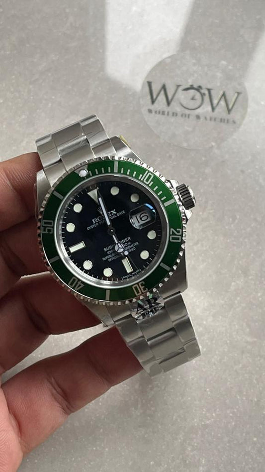 ARF FACTORY 1:1 Submariner 'Kermit' 16610LV 904L SS Black Dial SH3135