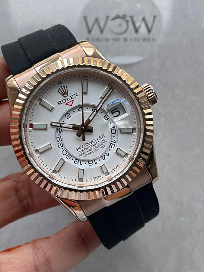 Twf FACTORY 1:1 Skydweller SS/RG best edition white dial