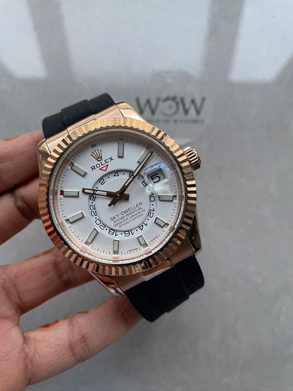 Twf FACTORY 1:1 Skydweller SS/RG best edition white dial