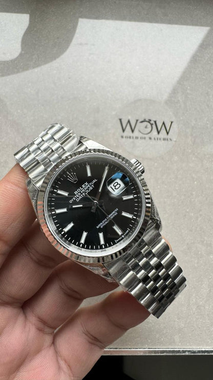 VSF Factory Datejust 36 904L SS Fluted Bezel Black Dial VS3235