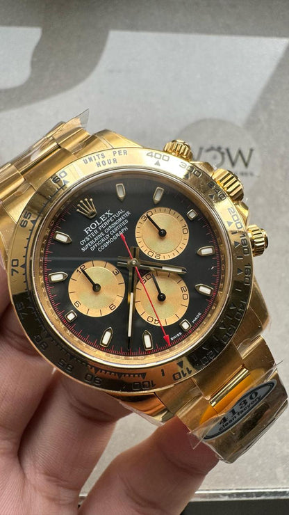 YG factory 1:1 Clean Daytona 116508 904L YG Black Dial A4130
