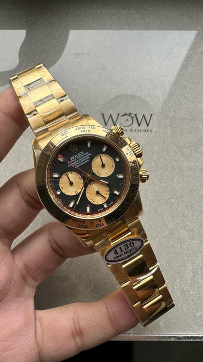 YG factory 1:1 Clean Daytona 116508 904L YG Black Dial A4130