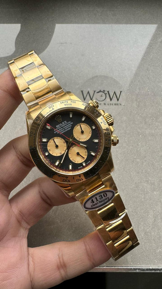YG factory 1:1 Clean Daytona 116508 904L YG Black Dial A4130