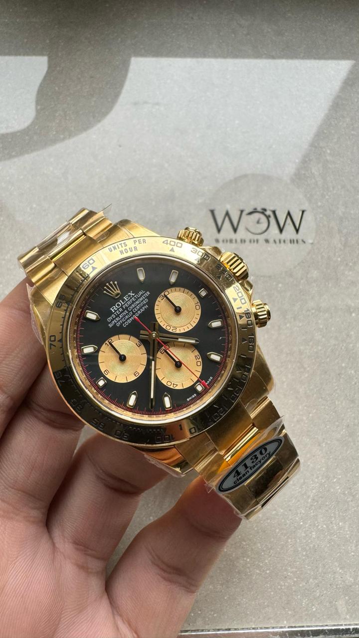 YG factory 1:1 Clean Daytona 116508 904L YG Black Dial A4130