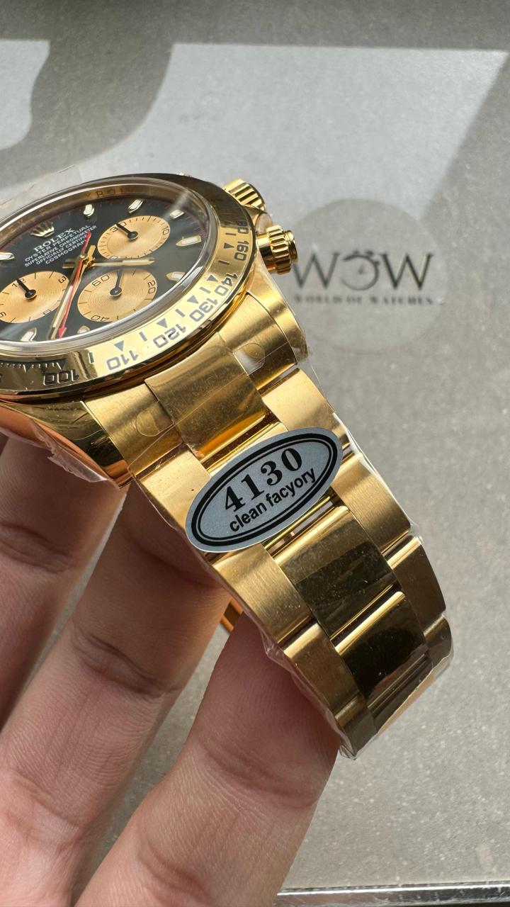 YG factory 1:1 Clean Daytona 116508 904L YG Black Dial A4130