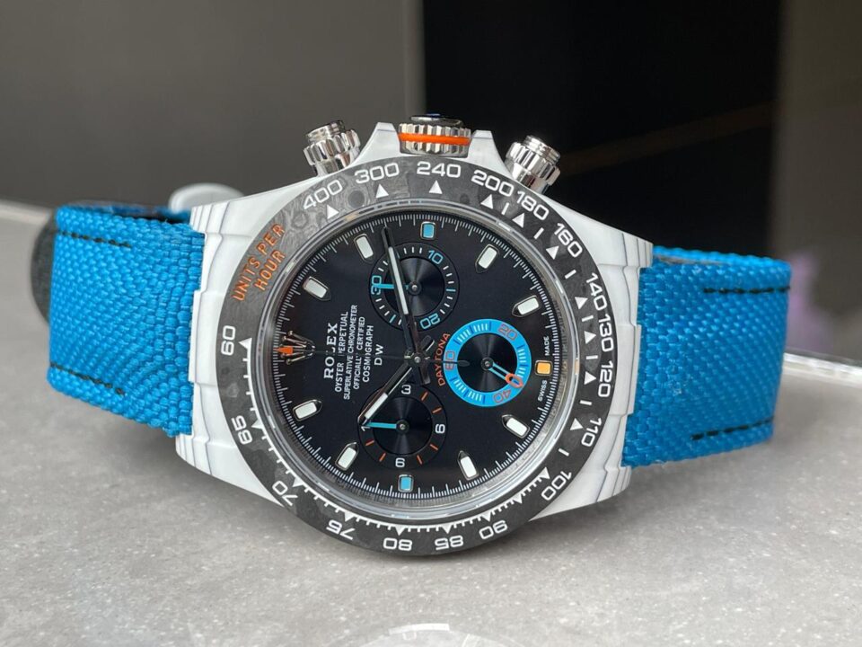 diw factory 1:1 DIW Factory Daytona NTPT Carbon fibre Blue Strap