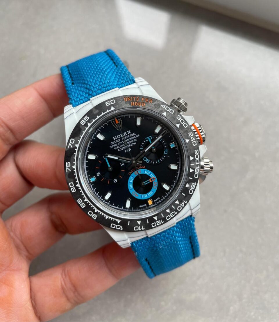 diw factory 1:1 DIW Factory Daytona NTPT Carbon fibre Blue Strap