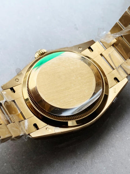 EWF Factory 1:1 Day Date 40 YG 904L Steel Best Edition Green Dial A3255