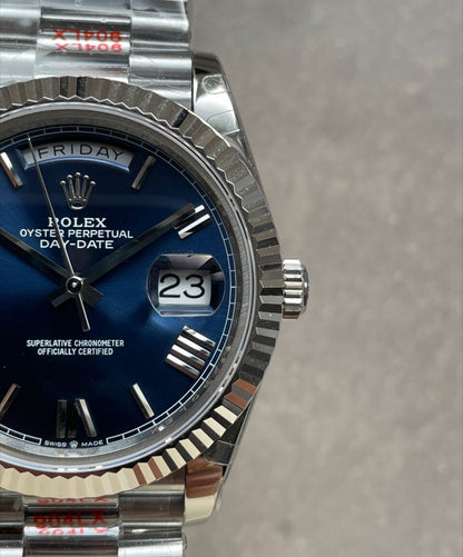 GMF Factory 1:1 DayDate 40mm 228239 Gain Weight SS/tungsten Blue Dial Roman Markers A3255